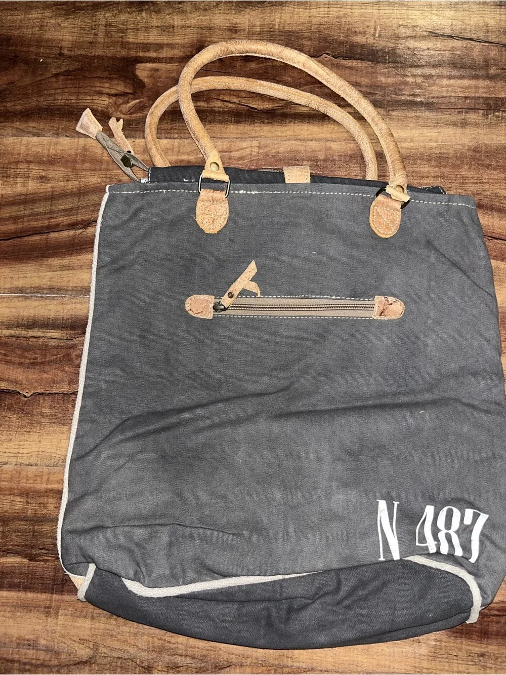 Myra Bag Canvas and Leather Tote Bag